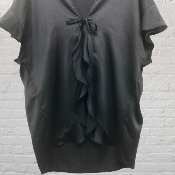 Victoria's Secret Satin Kimono Robe OS Flutter Sleeve Black 🖤 - Picture 7 of 10